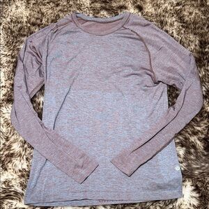 lululemon athletica Long Sleeve Shirt - Heathered Purple/Navy